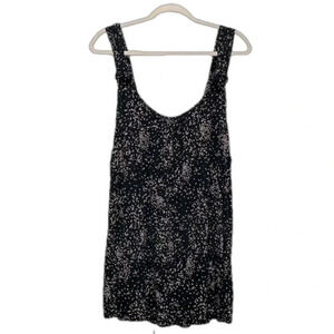 Black floral top women’s scoop neck black floral plus size 3X knot straps summer